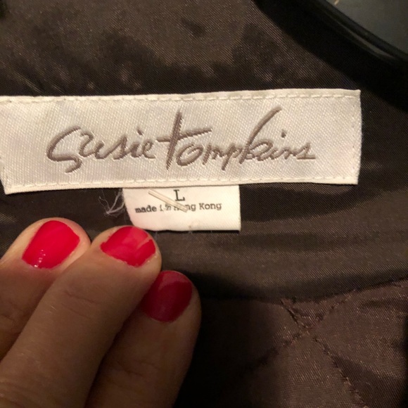 NWOT Susie Tompkins Fur Collar Jacket, size L - Picture 11 of 11